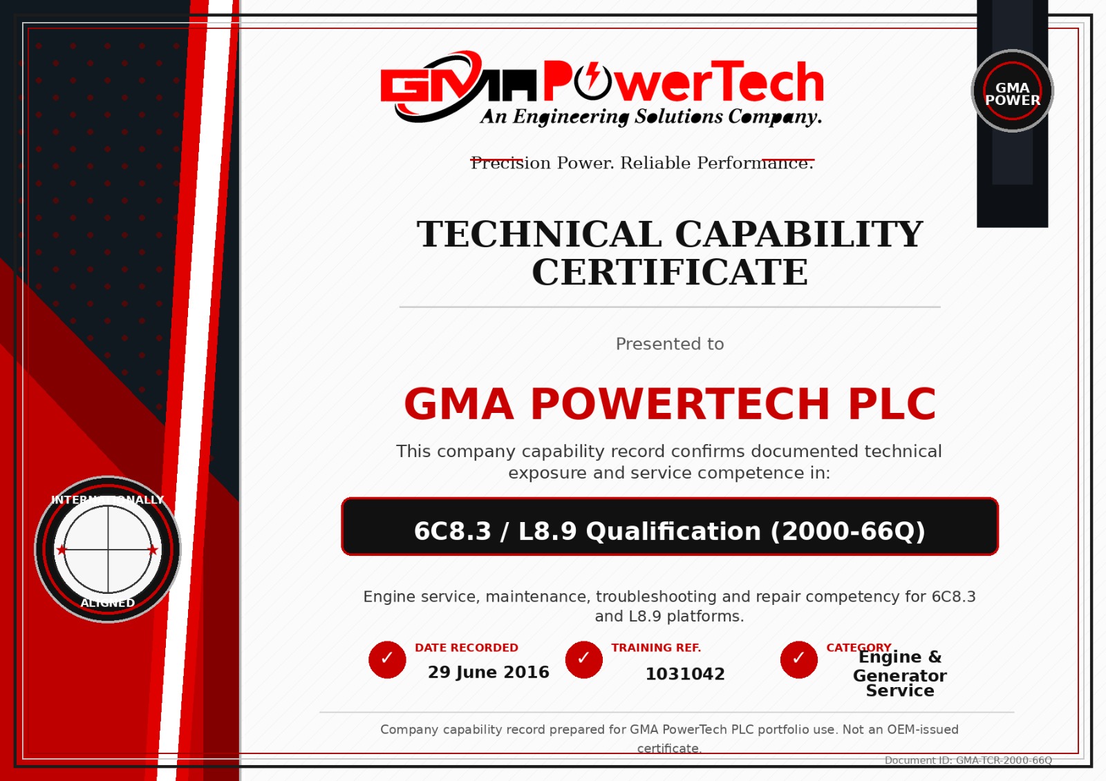 GMA PowerTech certification 2
